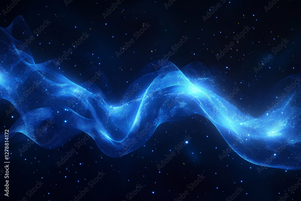 Obraz premium The Beauty of Energy Waves and Cosmic Flow Exploring the Power of AI and Digital Transformation in the Universe. Generative AI