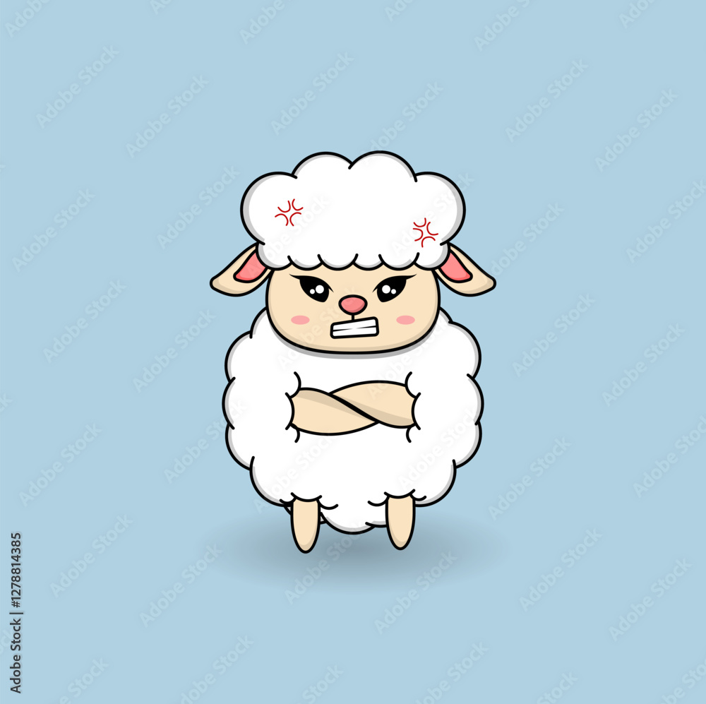 cute cartoon sheep illustration vector design. Eps 10. cute cartoon sheep illustration vector design. Eps 10.