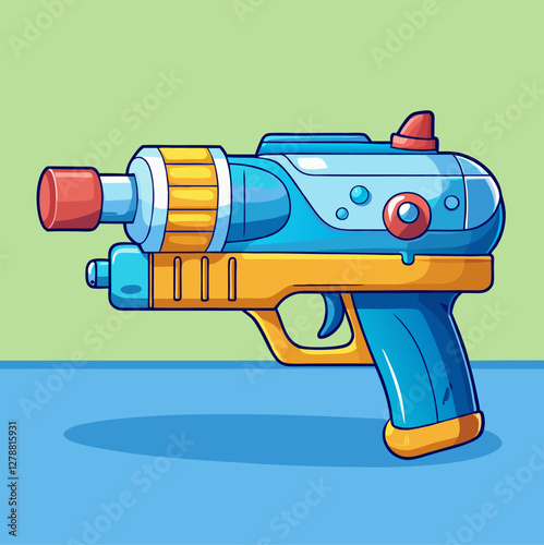 Colorful Cartoon Water Gun – Vibrant Toy Gun Illustration