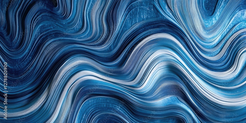 Blue and White Waves Abstract Art Blue and White Waves Abstract Art