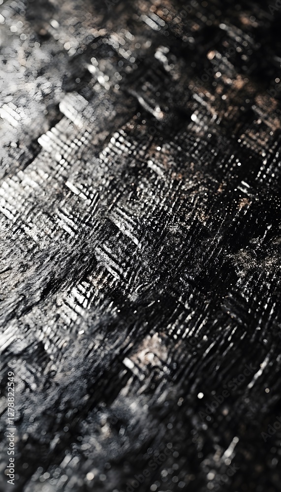 Fototapeta premium Detailed macro photograph of a textured dark woven material