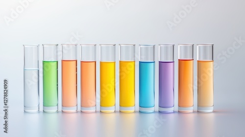 Colorful Liquid in Test Tubes on Light Background for Scientific Use