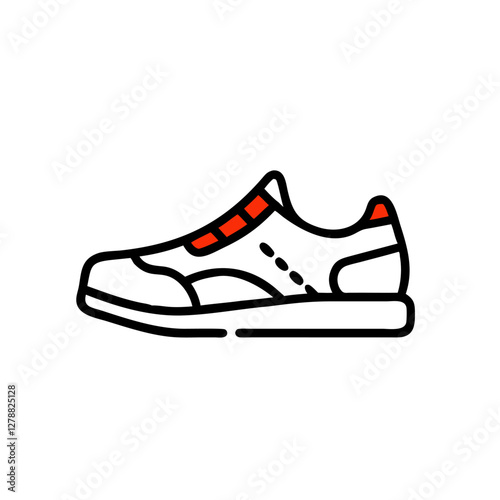 Sneaker shoe . Concept. Flat design. Vector illustration. Sneakers in flat style. Sneakers side view. Fashion sneakers.Modern air chamber style sneaker/trainer.
