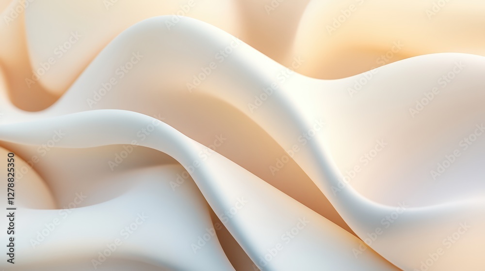 Obraz premium A visually appealing abstract 3D render featuring rounded lines on a light background.