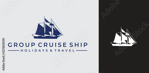 cruise ship logo design vector