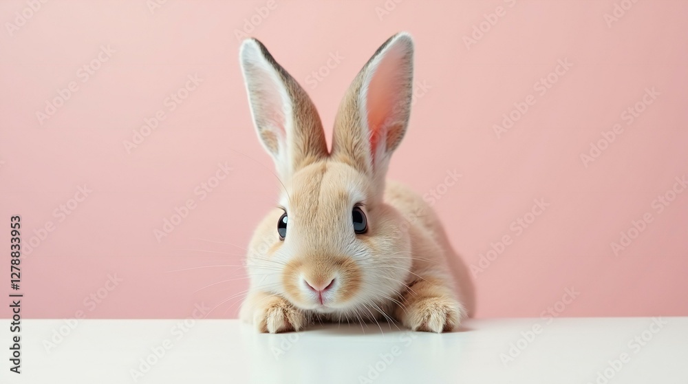 Obraz premium Adorable Rabbit in Pastel Background.