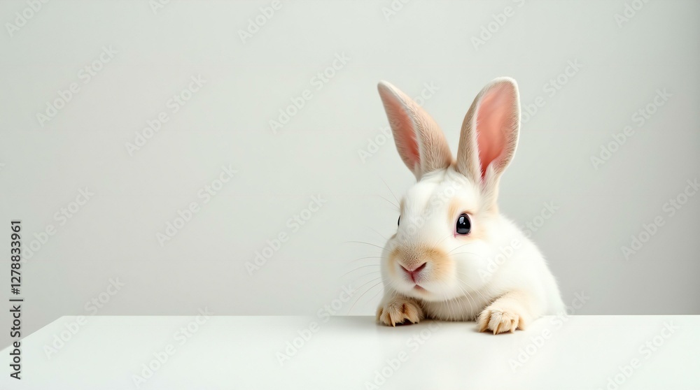 Obraz premium Adorable Rabbit in Pastel Background.
