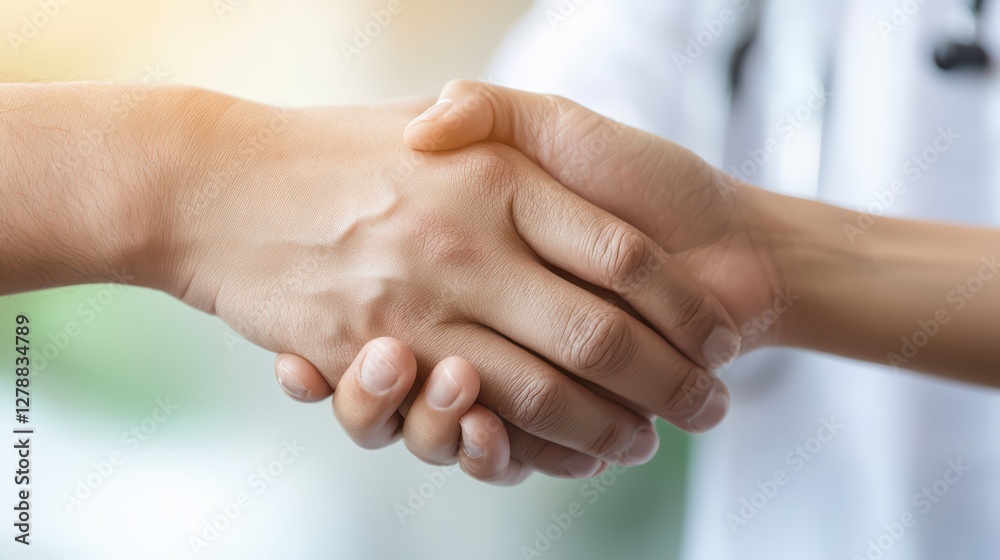 Close-Up Handshake Between Two Individuals in Professional Setting Close-Up Handshake Between Two Individuals in Professional Setting