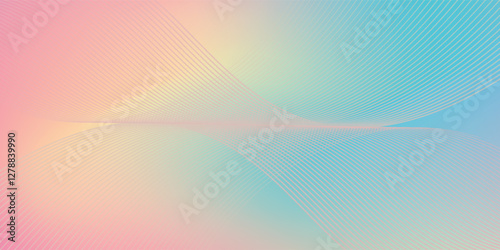 Abstract clear blue sky. Pastel rainbow. Light blue, pink and yellow color vector banner. Pastel gradient sky pattern. Blurred light fuzz colorful gradient background.