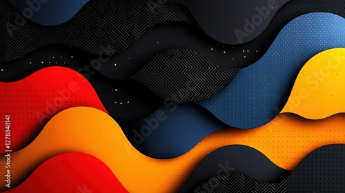 Wallpaper Mural Abstract Colorful Waves Design with Black Background for Modern Graphic Projects and Backgrounds Torontodigital.ca