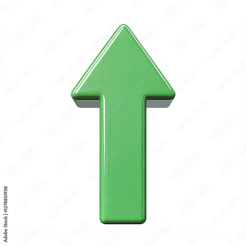 Green arrow pointing up, bold and geometric design Green arrow pointing up, bold and geometric design