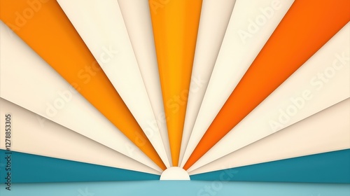 Colorful Radiating Sunburst Abstract Design for Backgrounds and Graphic Applications