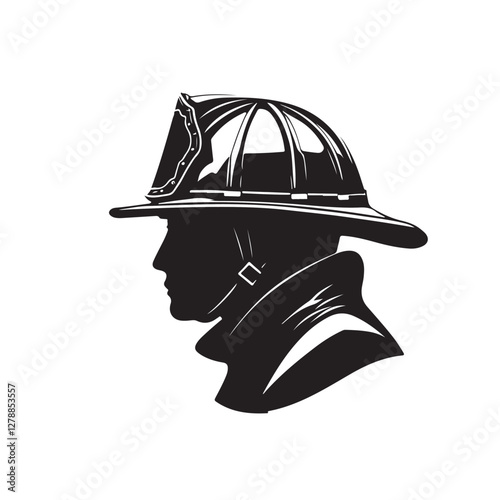 Firefighter, Firefighter helmet, Firefighter silhouette, Helmet, Firefighter gear, Fire department, Fire rescue, Fire station, Firefighter icon, Firefighter emblem, Firefighter badge, Firefighter logo