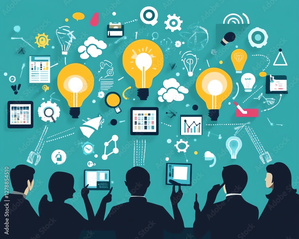 Collaborative team of professionals brainstorming ideas, with a focus on how a cohesive structure leads to increased market reach and success Collaborative team of professionals brainstorming ideas, with a focus on how a cohesive structure leads to increased market reach and success