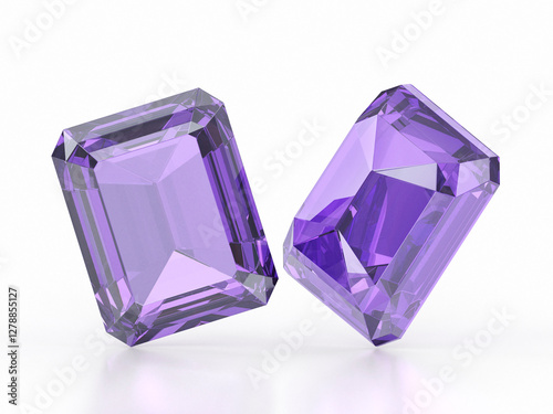 Purple Diamond Gemstone with high quality on a white background