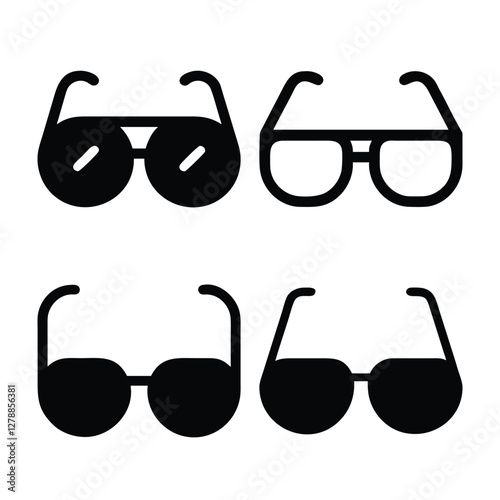 Four Different Types of Sunglasses Vector Illustration