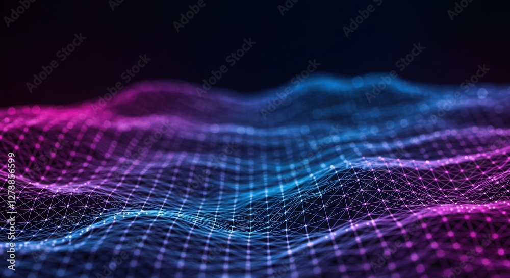 Neon Wireframe Network Neon Wireframe Network