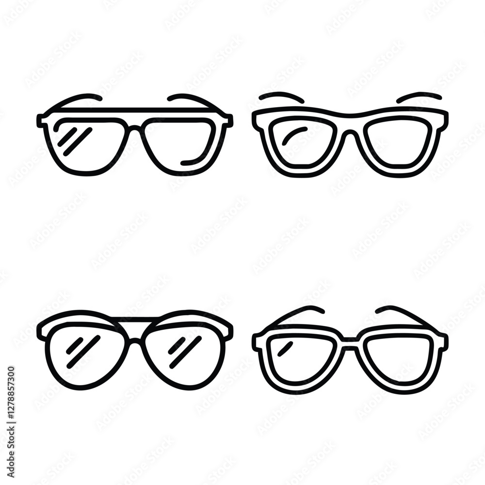 Vector Illustration of Different Sunglasses Styles Vector Illustration of Different Sunglasses Styles