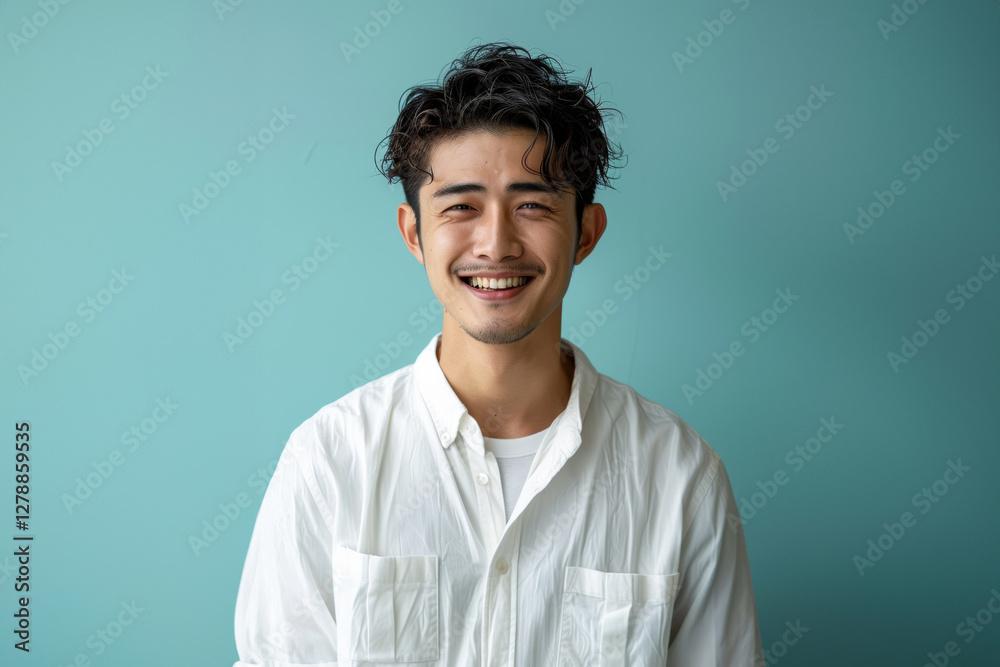 A middle aged Asian man, dressed in work attire, poses against a plain backdrop, reflecting both professionalism and a friendly, everyday style. A middle aged Asian man, dressed in work attire, poses against a plain backdrop, reflecting both professionalism and a friendly, everyday style.