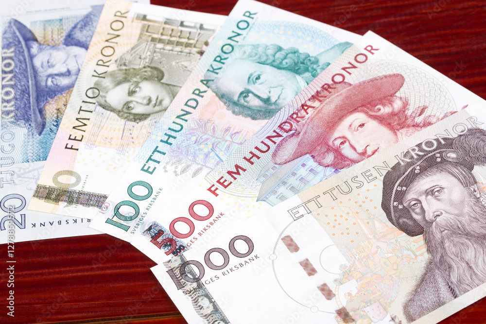 Old Swedish krona a business background Old Swedish krona a business background