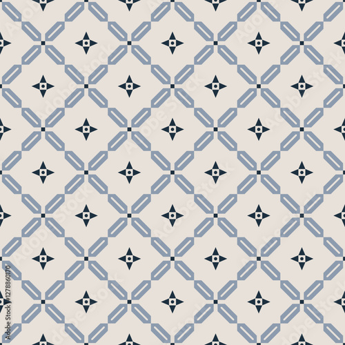 Nordic folk jacquard seamless pattern. Cozy warm traditional print for home decor. Cute trendy minimal star and diamond ornamental pattern for trendy textile design.