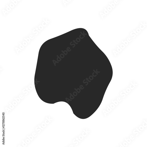 Black vector organic liquid amoeba blob elements set.