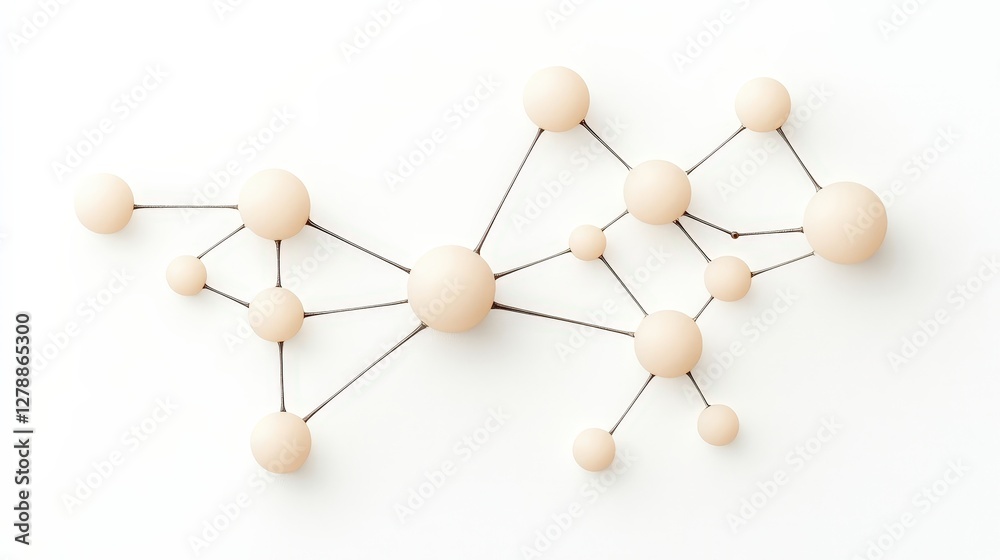 Obraz premium Abstract connection of spheres and lines representing network or relationship concepts