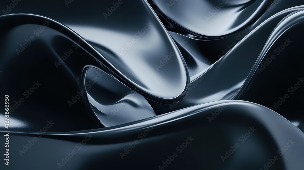 Fototapeta premium An abstract 3D render showcases a visually intriguing composition with geometric shapes and dynamic forms.