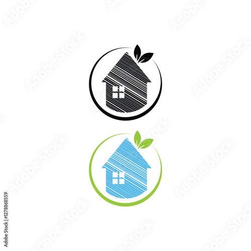 Illustration of Tree House Logo Design Template. Tree Home logotype Design vector, Nature eco House Logo