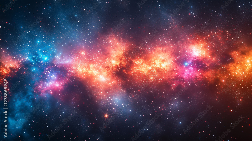 Fototapeta premium vibrant cosmic scene featuring colorful nebulae and stars in space