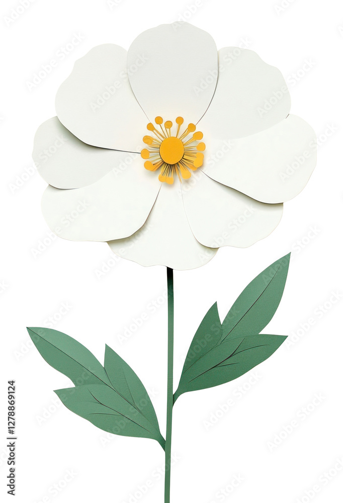 Naklejka premium PNG White flower paper handcrafted asteraceae.