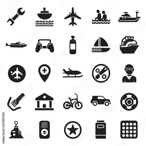 Icons set. Set of jet ski and icon vector illustration Isolated on vector.