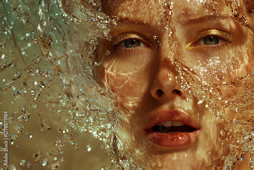 portrait of a young woman in shower