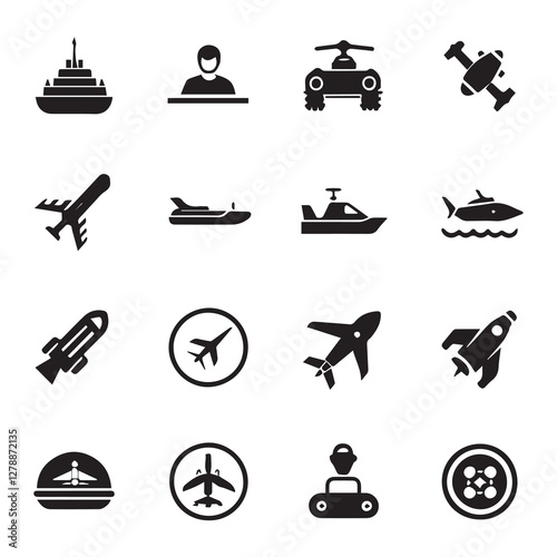 Icons set. Set of jet ski and icon vector illustration Isolated on vector.