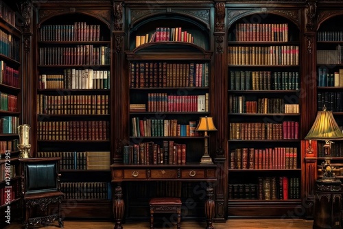 An inviting library atmosphere surrounded by old books.
