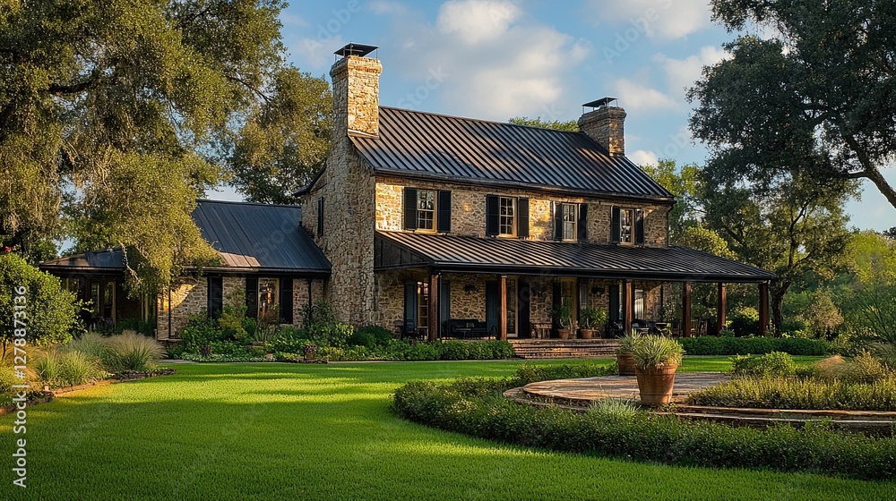 Front Exterior of Large Country-Style Home Front Exterior of Large Country-Style Home