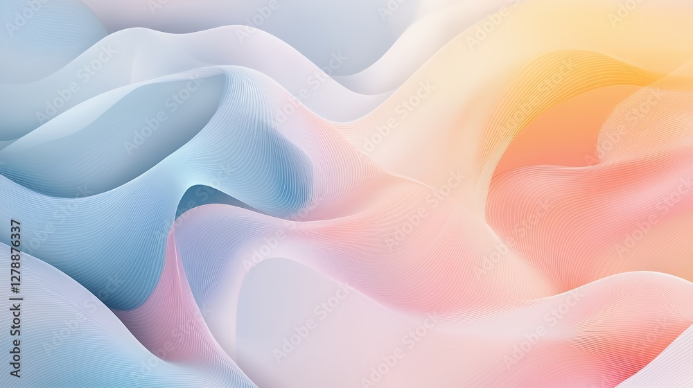 Obraz premium Abstract Pastel Waves Flowing Design