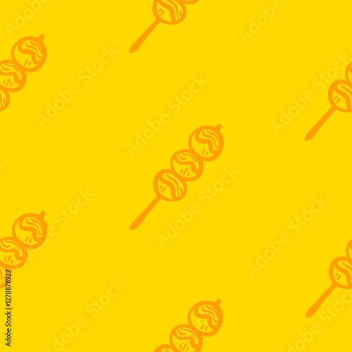 dango doodle pattern background. dango pattern background. satay meatball pattern background.