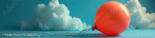 Air escaping from a partially inflated balloon, emptying, deflation