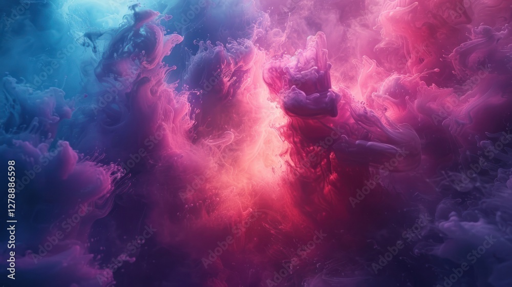 Soft pink and blue hues swirl together, creating a serene and artistically beautiful glow Soft pink and blue hues swirl together, creating a serene and artistically beautiful glow