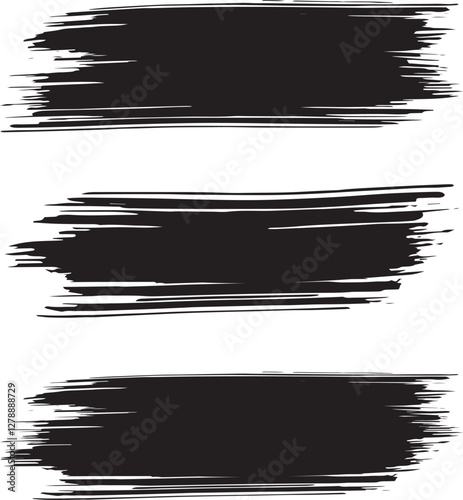 Black brush strock set 