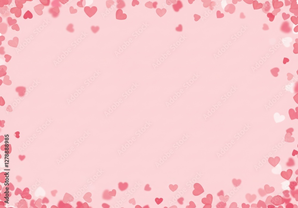Delicate pink heart pattern, soft pastel background, scattered hearts, romantic design, Valentine's Day theme, minimalist love illustration, gentle color palette, Delicate pink heart pattern, soft pastel background, scattered hearts, romantic design, Valentine's Day theme, minimalist love illustration, gentle color palette,