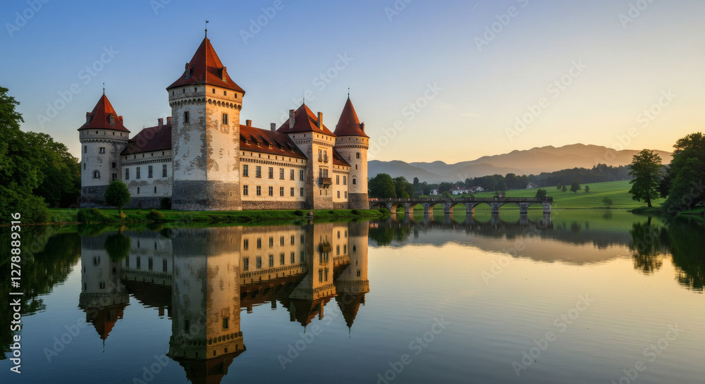 castle in the evening castle in the evening