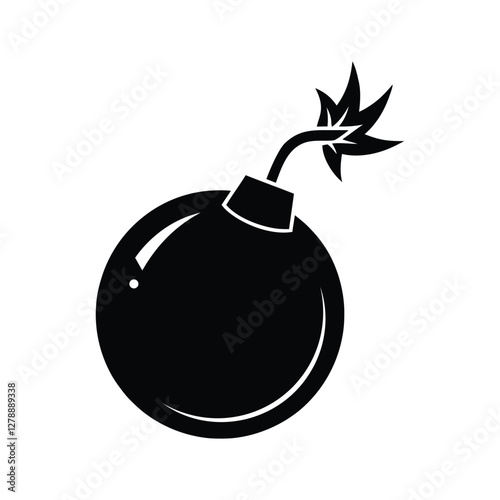 Simple Black and White Bomb Icon Perfect for Clip Art and Symbolic Vector Design. Adobe Illustrator Artwork