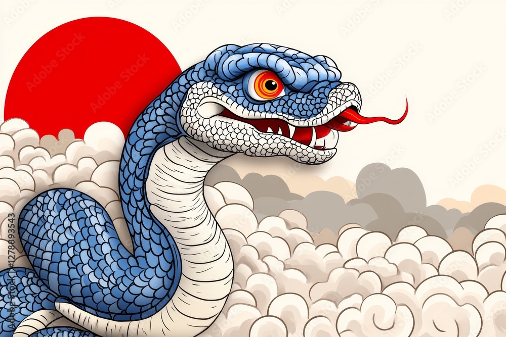 Obraz premium 2025 Chinese new year, year of the snake banner template design with snakes