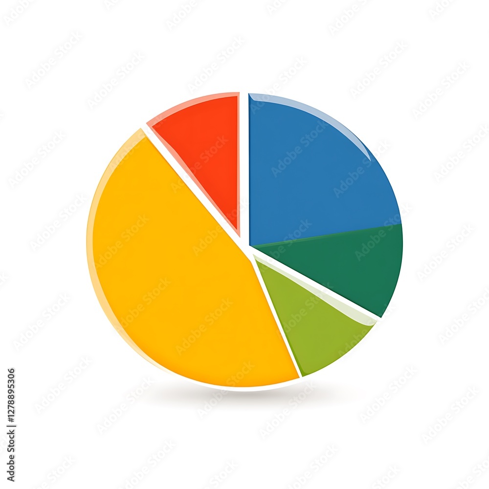 Colorful 3D Pie Chart on White Background Visualizing Data Analysis Colorful 3D Pie Chart on White Background Visualizing Data Analysis