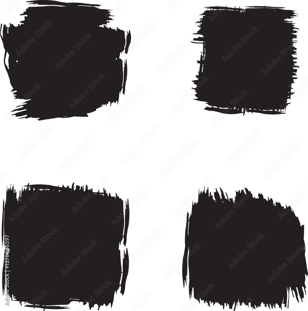 Fototapeta premium Black brush strock set 