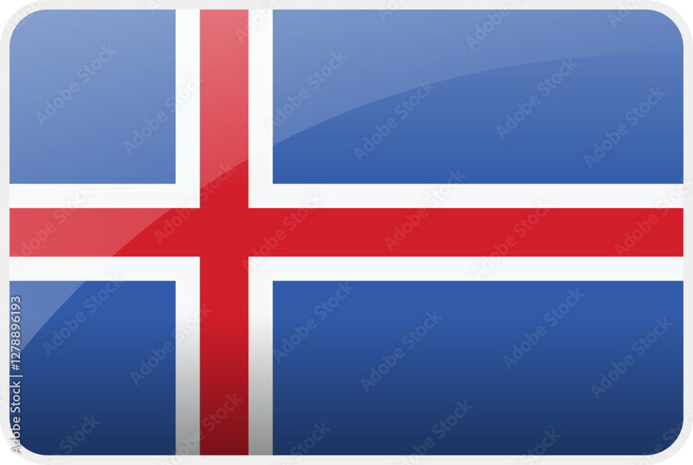 Flag Icon of Iceland Country,National Vector Flag Iconic Symbol and Colors of Iceland flag. Flag Icon of Iceland Country,National Vector Flag Iconic Symbol and Colors of Iceland flag.