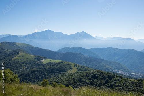 Panoramic view.
Panoramic view of Lombardy mountains, seen from path to “Palanzone” mountain”.