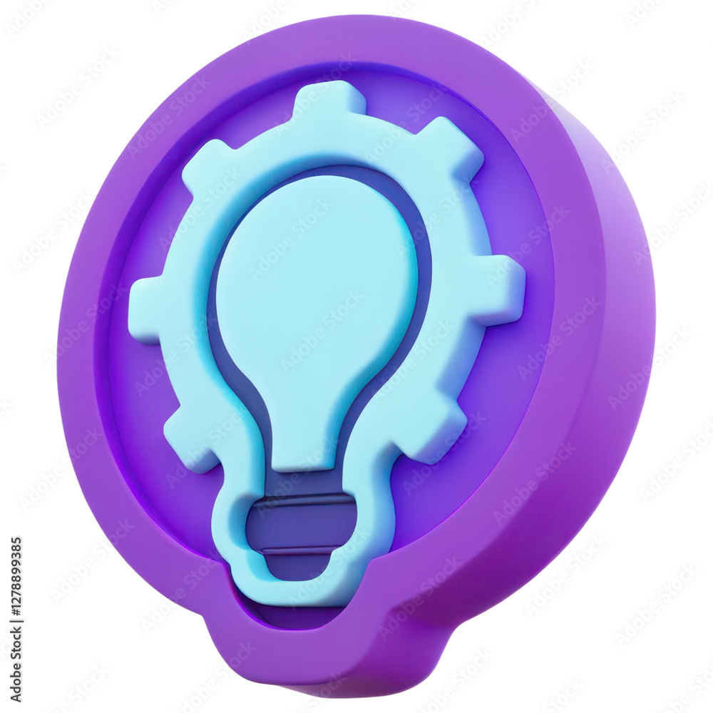 Lightbulb Gear Icon in Blue and Purple Symbolizing Innovation and Technology Lightbulb Gear Icon in Blue and Purple Symbolizing Innovation and Technology